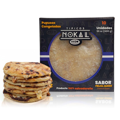Pupusas Congeladas de Frijol y Queso Típicos Nokal (Paquete de 10)