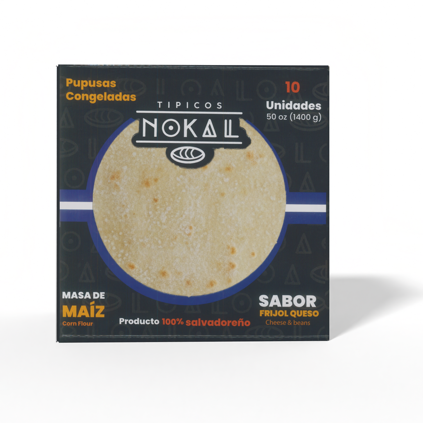 Pupusas Congeladas de Frijol y Queso Típicos Nokal (Paquete de 10)