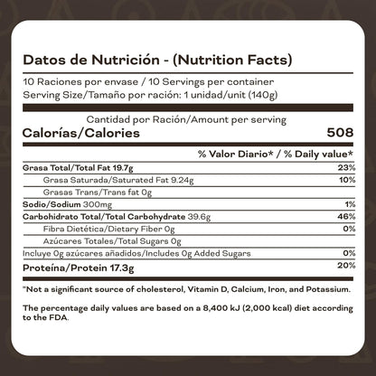 Pupusas Congeladas de Queso Típicos Nokal (Paquete de 10)