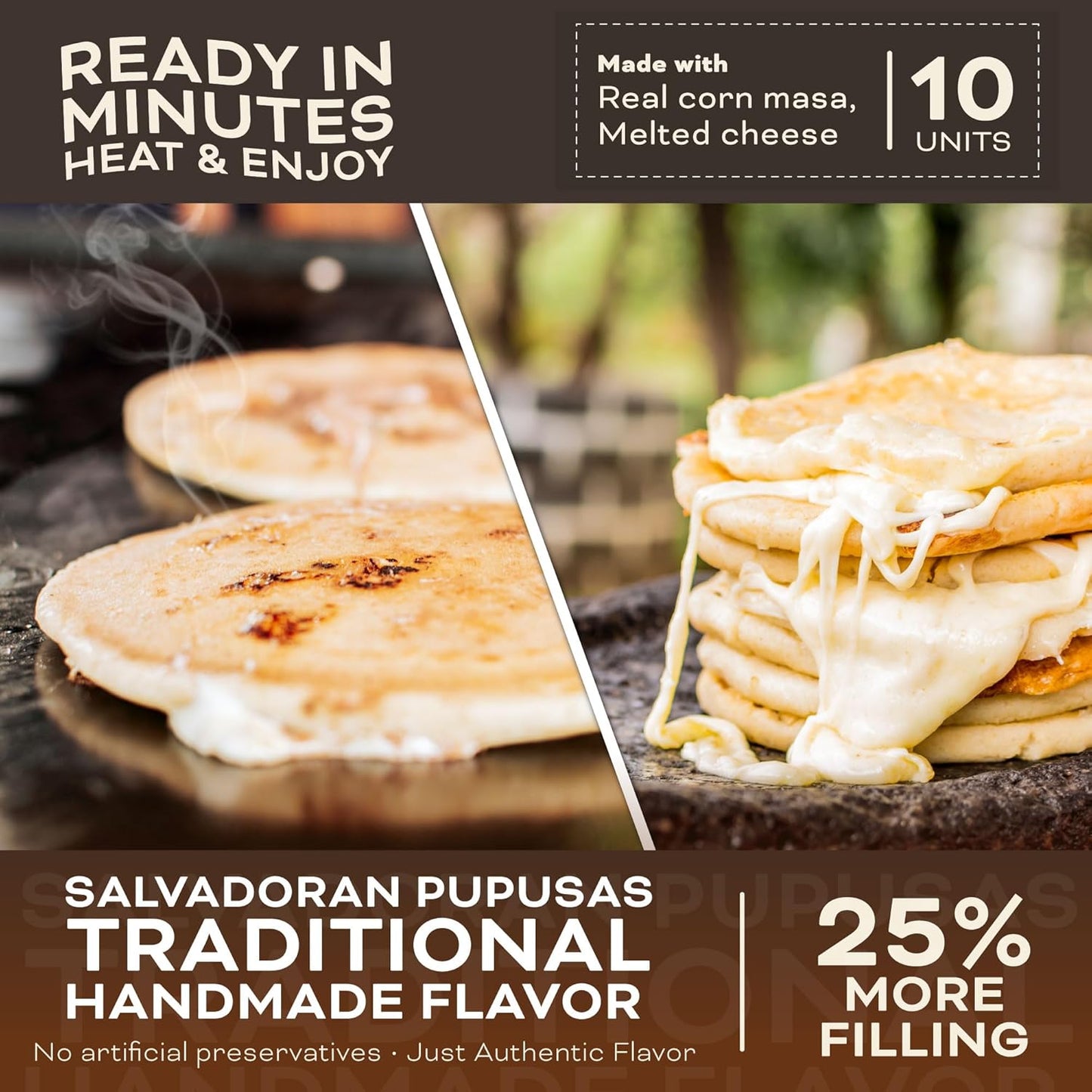 Pupusas Congeladas de Queso Típicos Nokal (Paquete de 10)