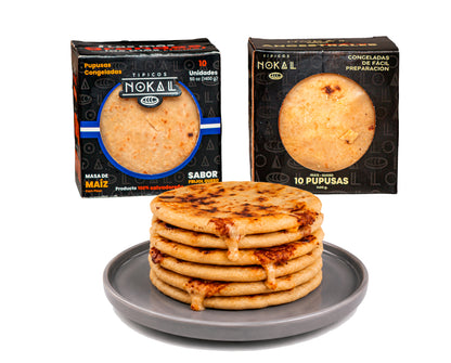 Typical Nokal  Bean and Cheese Pupusas, Authentic Salvadoran Pupusas, Vegetarian Breakfast Foods, 20 Count, 100 Ounce Family Pack