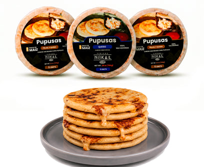 Typical Nokal  Triple pack mix Bean and Cheese 5 Count,  Cheese 5 Count and revuelta 5 Count Authentic Salvadoran Pupusas, Vegetarian Breakfast Foods,, 75 Ounce Family Pack