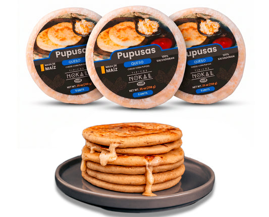 Typical Nokal Triple pack Bean and Cheese Pupusas, Authentic Salvadoran Pupusas, Vegetarian Breakfast Foods, 15 Count, 75 Ounce Family Pack