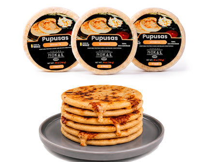 Typical Nokal  Triple pack Bean and Cheese Pupusas, Authentic Salvadoran Pupusas, Vegetarian Breakfast Foods, 15 Count, 75 Ounce Family Pack